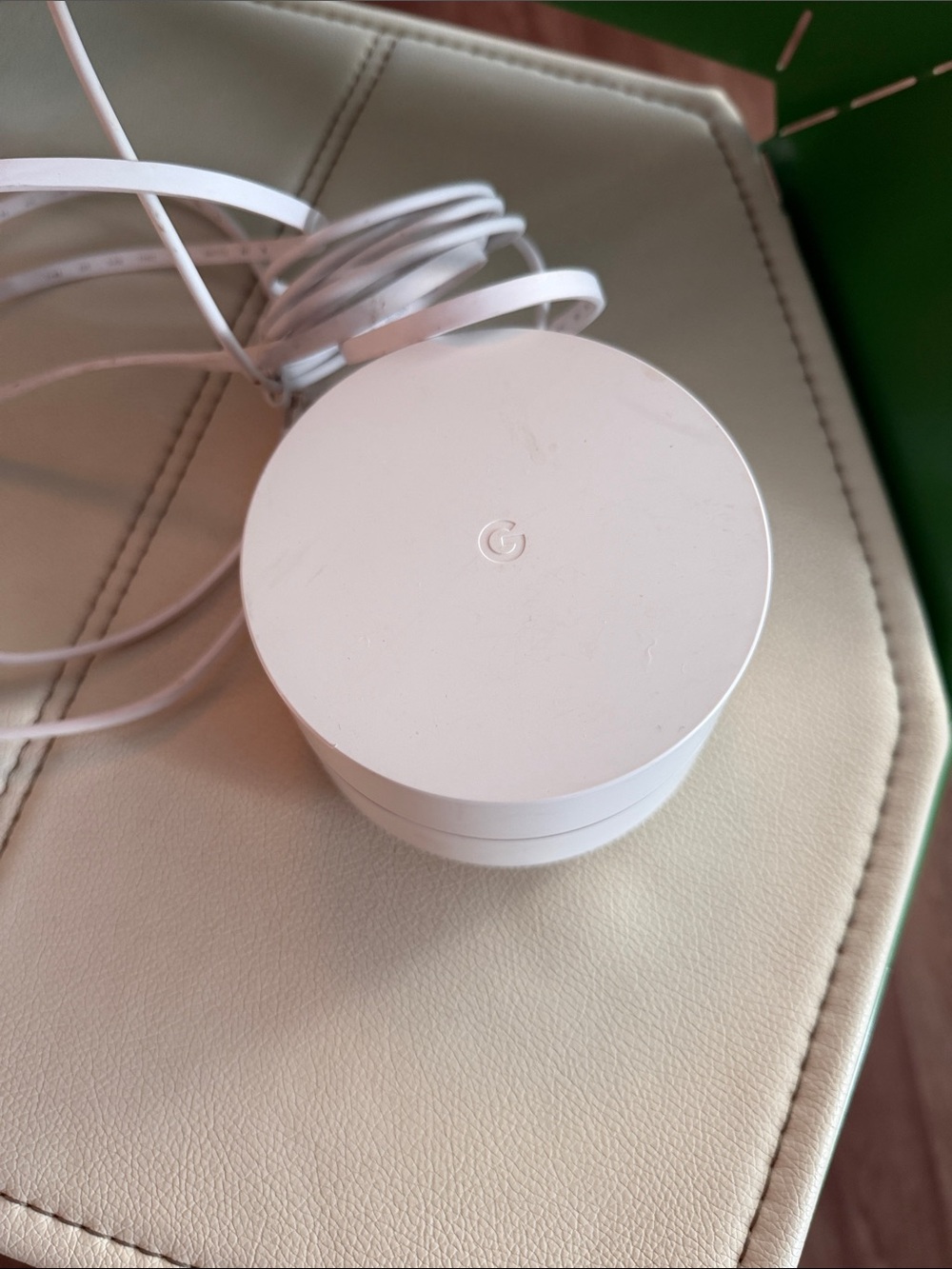 Google internet White Round Power Adapter with Attached Cable